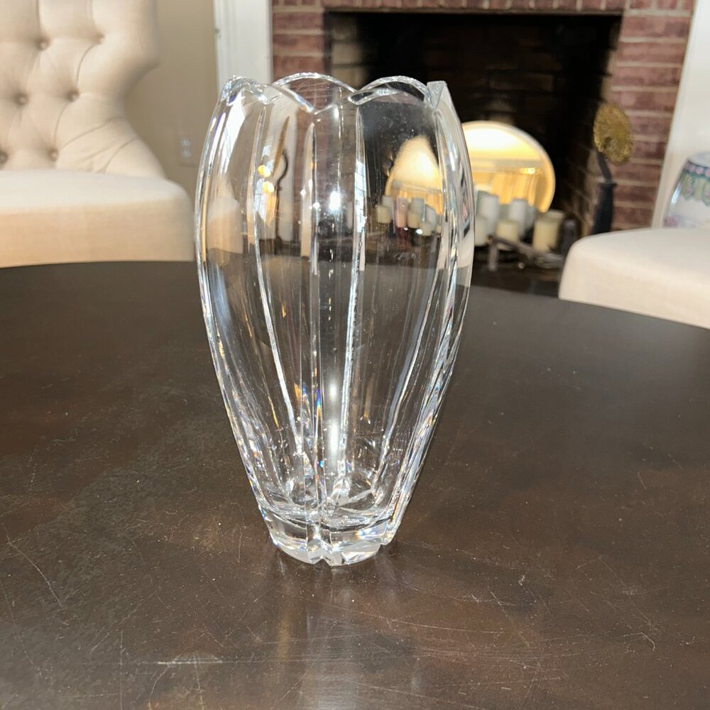 Rogaska Tulip Crystal Vase, Vintage, 10"H